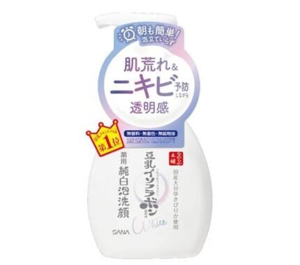 Bottle of SANA Namerakahonpo Medicated Whitening Foam Face Wash