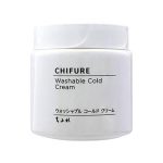 White jar of Chifure Washable Cold Cream, a makeup remover and cleansing cream.