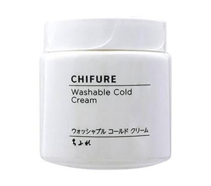 White jar of Chifure Washable Cold Cream, a makeup remover and cleansing cream.