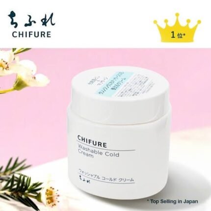 Promotional image for Chifure Washable Cold Cream jar with text indicating it is a top-selling product in Japan.