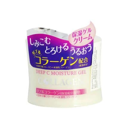 A box of 40g Daiso Deep C moisture gel Collagen gel face cream sealed in plastic packaging.
