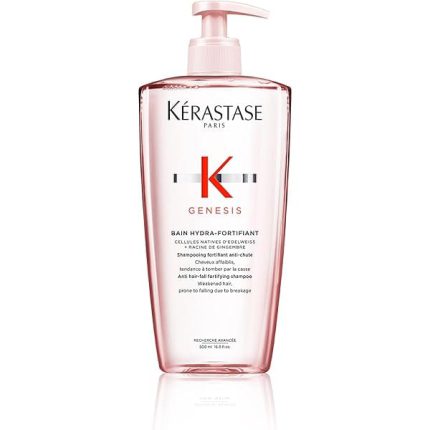 A pump bottle of Kerastase Shampoo Van Nutri Forty.