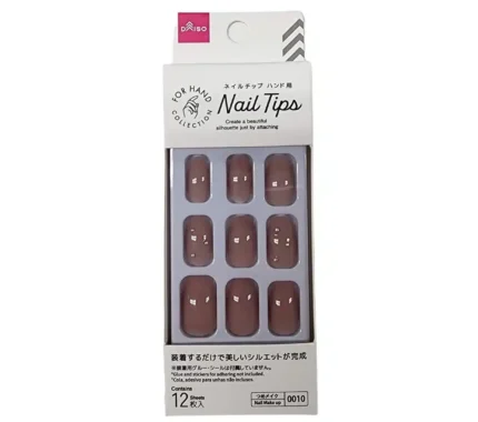 Daiso Nail tips (hand, silverstone lavender pink)