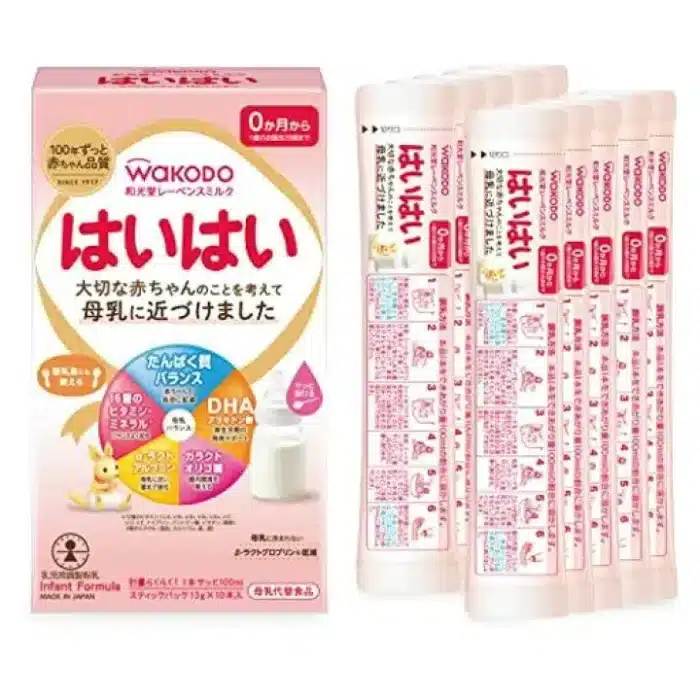 Wakodo Stick Pack 13g x 10 sticks Powdered milk [0 months to 1 year old] Baby milk with DHA and arachidonic acid - Image 2