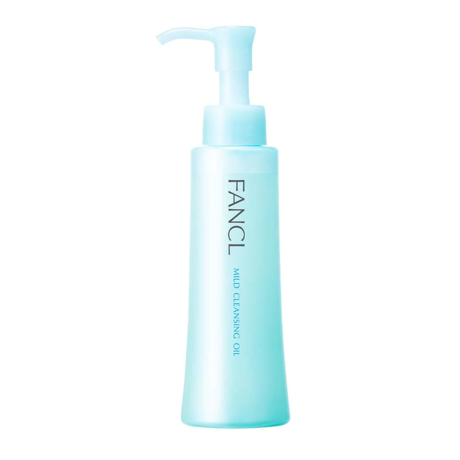 Light blue pump bottle of FANCL Mild Cleansing Oil