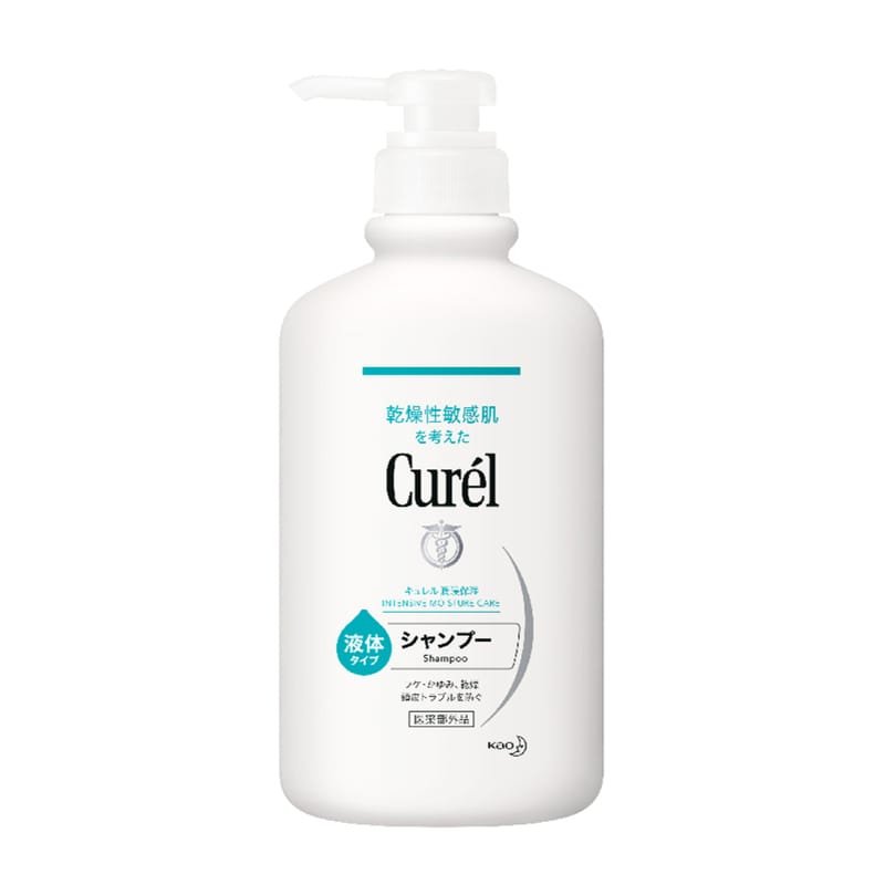 A pump bottle of Curel Shampoo.