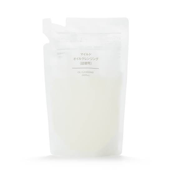 White refill pouch for Muji Mild Oil Cleansing