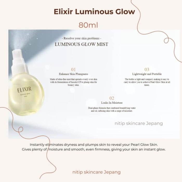 Shiseido ELIXIR Luminous Glow Mist, Liquid, Standard, 1 Bottle, 2.7 Fl Oz (80 ml) - Image 2