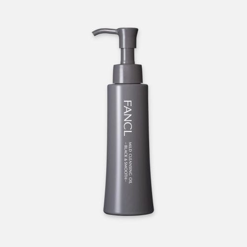 Dark gray pump bottle of FANCL Mild Cleansing Oil - Black & Smooth