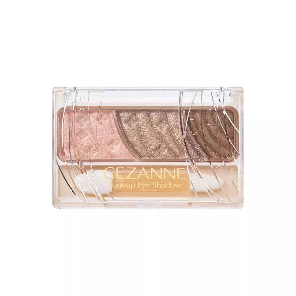 A plastic box of Cezanne Tone-Up 11 Taupe Brown Tri-Color Eyeshadow with Tip.