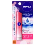 Nivea Moist Pure Color 3.5g | Cherry Red Hydrating Lip Balm