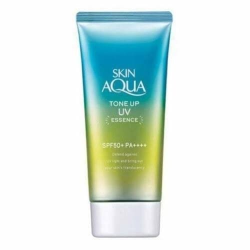 Skin Aqua Enhances Transparency Tone Up UV Essence Sunscreen Heartfelt Savon Scent Mint Green Color 2.8 oz (80 g)