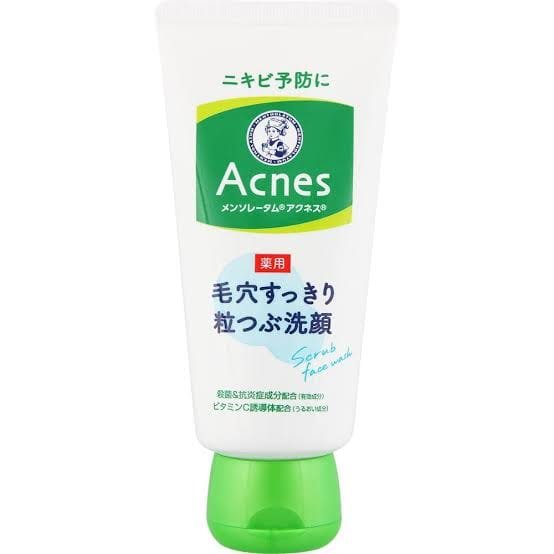 Acnes Mentholatum Medicated Pore Cleansing Grain Face Wash, 4.6 oz (130 g) Scurb
