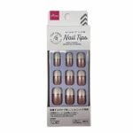 Daiso Nail tips (hand, half French glossy pink & white)