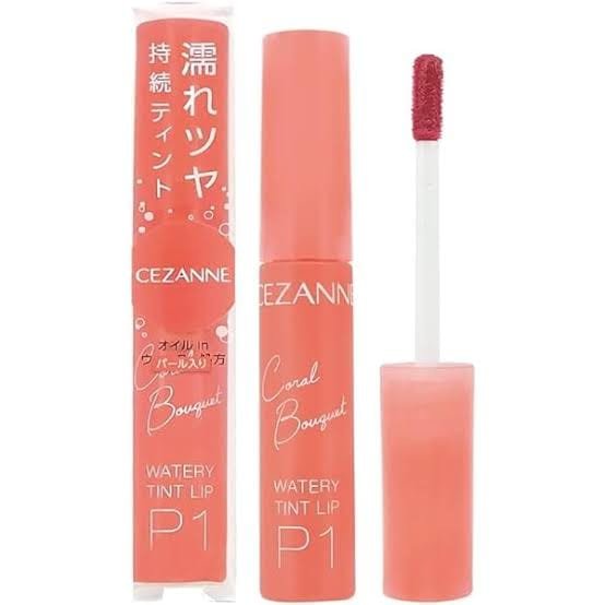Cezanne Watery Tint Lip P1 Coral Bouquet 4g – Pearl Glossy Tint