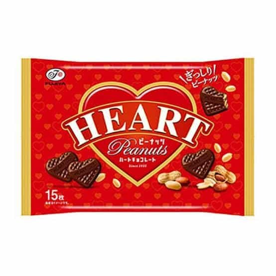 Fujiya Heart Chocolate Peanut Bags, Pack of 15