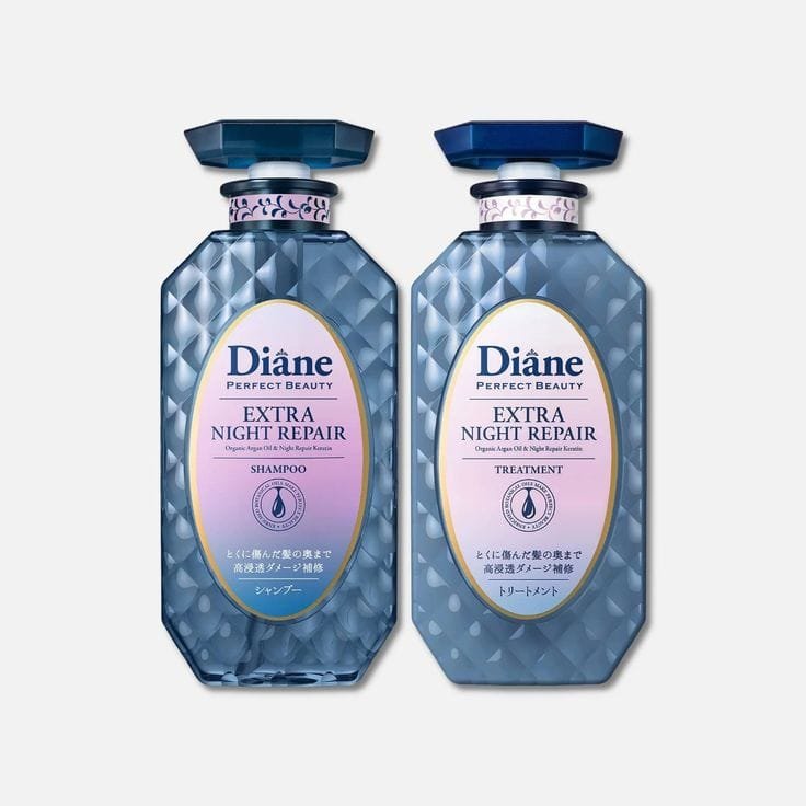Diane Shampoo & Treatment, Deep Repair at Night, Midnight Berry Scent, Perfect Beauty, Extra Night Repair Set, 15.9 fl oz (450 ml)