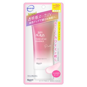 Skin Aqua Tone Up UV Essence Pink SPF50+ PA++++ 80g – Brightening Sunscreen